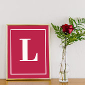 Initiële letter | Roze Monogram Moderne Stijl Poster