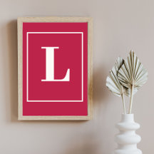 Initiële letter | Roze Monogram Moderne Stijl
