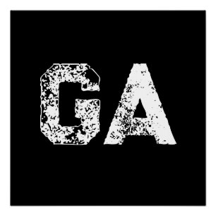 Initiële Letters Monogram Zwart Wit Eenvoudig Simp Perfect Poster