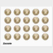 INITIÉLE Monogram Champagnetransparant met gouden Ronde Sticker (Vel)