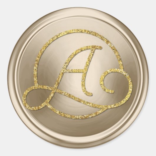 INITIÉLE Monogram Champagnetransparant met gouden Ronde Sticker (Voorkant)