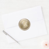 INITIÉLE Monogram Champagnetransparant met gouden Ronde Sticker (Envelop)