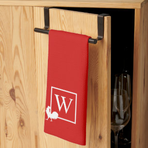 Initiële Monogram Kip Haan Landelijke Keuken Theedoek