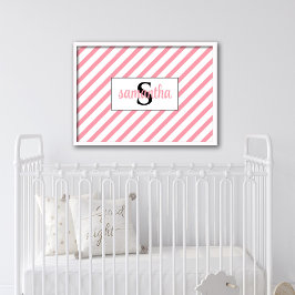 Initiële Monogram Naam Kinderkamer Print