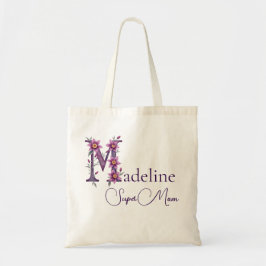 Initiële Monogram + Naam Super Moeder Tote Bag
