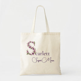 Initiële Monogram + Naam Super Moeder Tote Bag