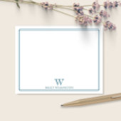 Initiële Monogram Ocean Blauwe Rand Professionele Notitiekaartje