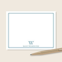 Initiële Monogram Ocean Blauwe Rand Professionele