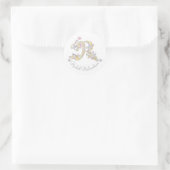 Initiële monogram R aangepaste naam id naamsticker Ronde Sticker (Tas)