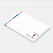 Initiële monogram T koraalblauwe verloopnotities Post-it® Notes (Schuin)