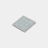 Initiële monogram | Turquoise geometrisch ontwerp Post-it® Notes (Schuin)