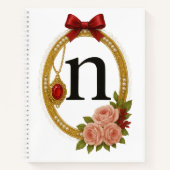 Initiële N Speciale Gift Elegante Regency Notitieboek (Voorkant)