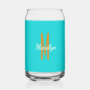 Initiële naam   Donker Turquoise Oranje Drank Blikvorm Glas