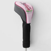 Initiële naam Girly Roze Monogram Golfheadcover (Schuin)