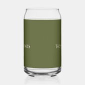 Initiële naam | Modern legergroen drankje Blikvorm Glas (Rechts)
