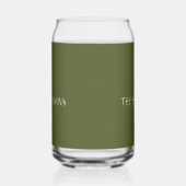 Initiële naam | Modern legergroen drankje Blikvorm Glas (Links)