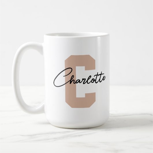 Initiële naam mok, Moederdag cadeau, Aangepaste na Koffiemok (Links)