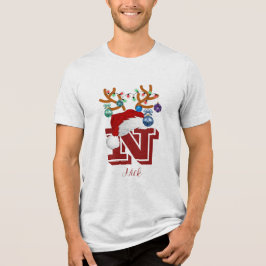 Initiële Naamovereenkomst Kerst Familie Tri-Blend Shirt