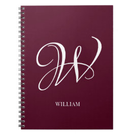 Initiële Persoonlijke Elegante Bourgogne Monogram Notitieboek
