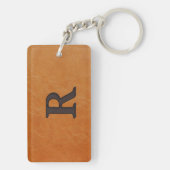 Initiële R-monogram namaak leer Sleutelhanger (achterkant)