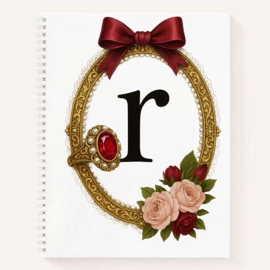 Initiële R Speciale Gift Elegante Regency Notitieboek (Voorkant)