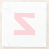 Initiële Rode Geborduurde Grote Letter Eigen Naam Glazen Onderzetter (Achterkant)