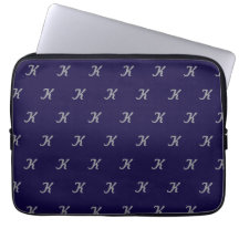 Initiële tablet hoes (marineblauw & zilver)