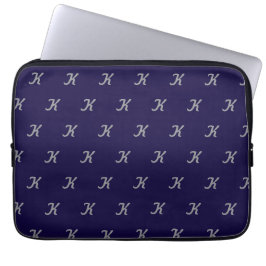Initiële tablet hoes (marineblauw & zilver)