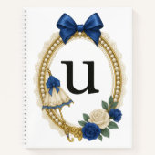 Initiële U Persoonlijke Elegante Regency Notitieboek (Voorkant)