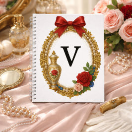 Initiële V Elegant ontwerp Regency Notitieboek