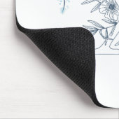 Initiële "X" Blauwe Monogram Rustige Bloem Muismat (Hoek)