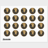 INITIËLE Zilveren Cirkel Monogram Brons Ronde Sticker (Vel)