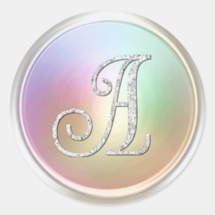 INITIÉLE Zilveren Monogram 3 Parelmoer Ronde Sticker