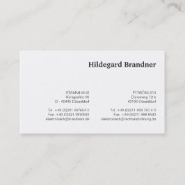 Initiëlen en donkerrood visitekaartje