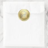 INITIËLEN Silver Script Monogram Soft Gold Ronde Sticker (Tas)
