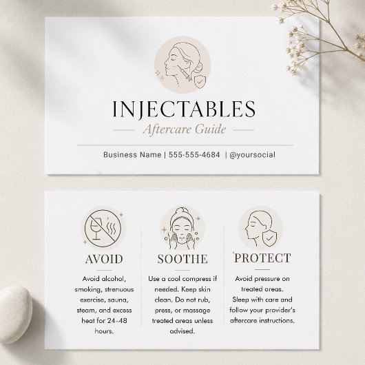 Injectables Beige Minimalistische Nazorggids Visitekaartje