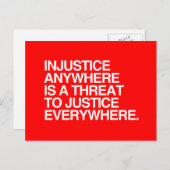 INJECTIE IEDEREEN BEDREIGT DE RECHTVAARDIGHEID -.p Briefkaart (Voorkant / Achterkant)