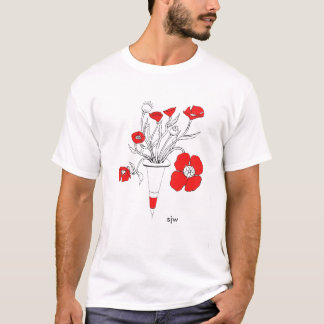 injectie met papaver t-shirt