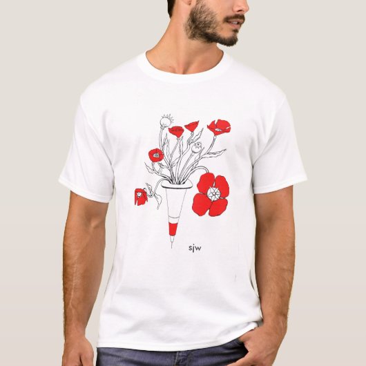 injectie met papaver t-shirt (Voorkant)