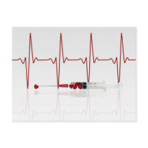 Injectie met rood hart