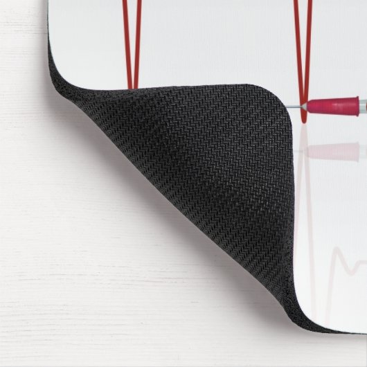 Injectie met rood hart muismat (Hoek)