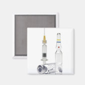 Injectieflacons met geneesmiddel voor injectie en magneet (Voorkant / Achterkant)