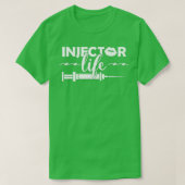 Injectiespuit Aesthetisch Zuurmiddel Levensduur in T-shirt (Design voorkant)