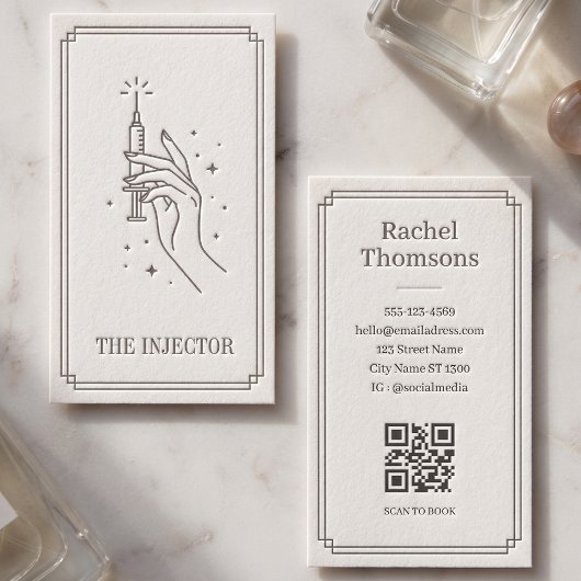 Injector Ivory Celestial Tarot QR Lay-out Visitekaartje