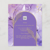 Ink Abstract PAARS GOLD Lavender Wedding INVITE (Achterkant)