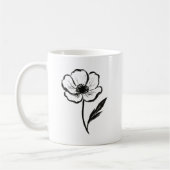 Ink Anemone Minimalist Flower Brushstroke Art on  Koffiemok (Links)
