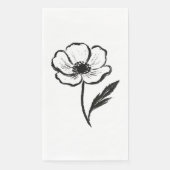 Ink Anemone Minimalist Flower Brushstroke Art on  Servet (Voorkant)
