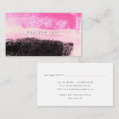 Ink Art Modern Vibrant Hot Pink Black Afsprakenkaartje (Voorkant / Achterkant)