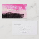 Ink Art Modern Vibrant Hot Pink Black Benoeming Afsprakenkaartje (Voorkant / Achterkant)