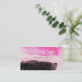 Ink Art Modern Vibrant Hot Pink Black Benoeming Afsprakenkaartje (Staand voorkant)
